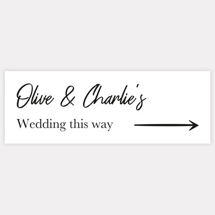 Calligraphy Heart Names - Arrow Wedding Sign