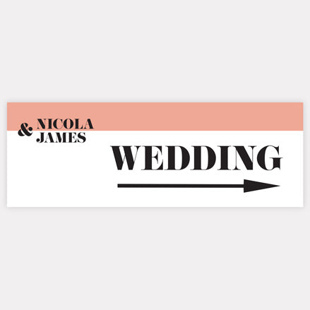 Colour Block Typography - Arrow Wedding Sign