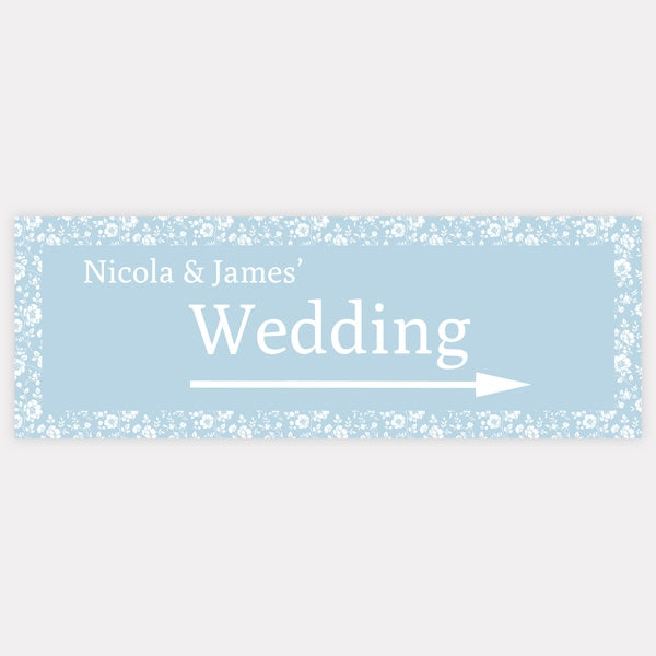 Dainty Flowers - Iridescent Arrow Wedding Sign