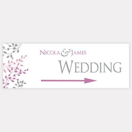 Delicate Leaf Border - Arrow Wedding Sign