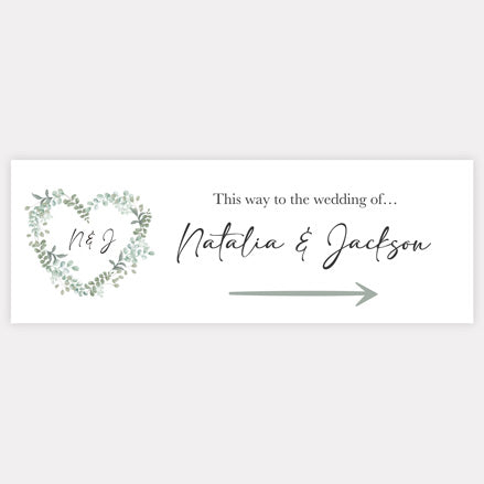 Eucalyptus Heart - Arrow Wedding Sign