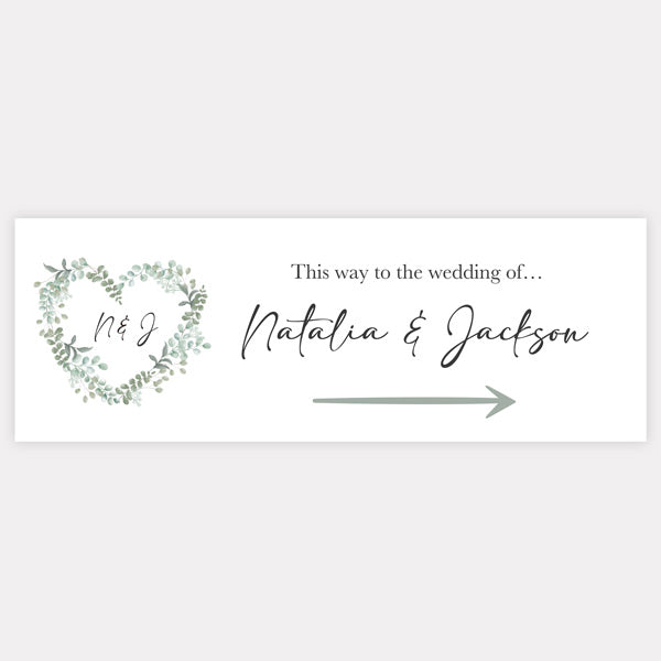 Eucalyptus Heart - Arrow Wedding Sign