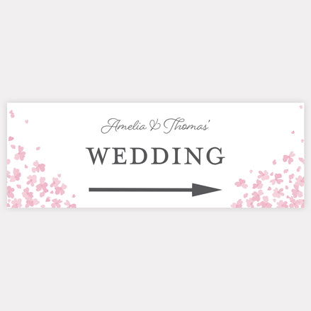 Falling Flowers - Arrow Wedding Sign
