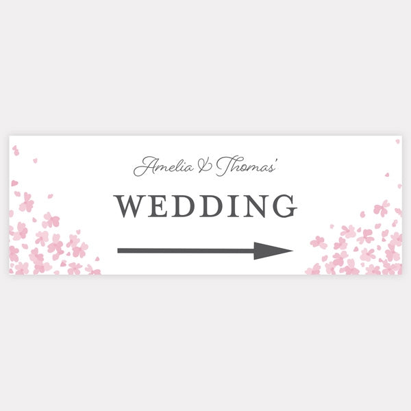 Falling Flowers - Arrow Wedding Sign