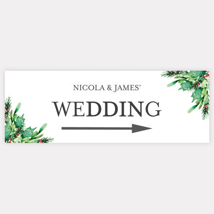 Festive Foliage - Iridescent Arrow Wedding Sign