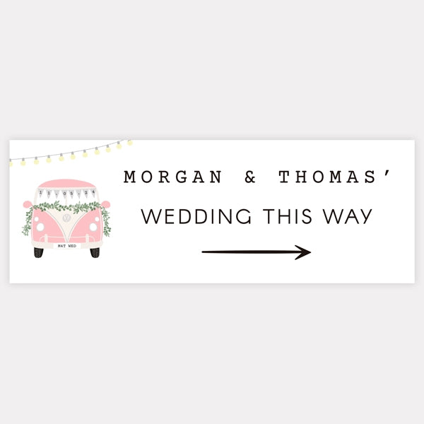 Just Married Campervan - Arrow Wedding Sign