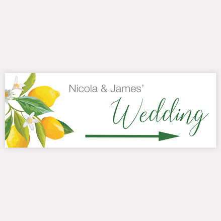 Lemon Citrus - Arrow Wedding Sign