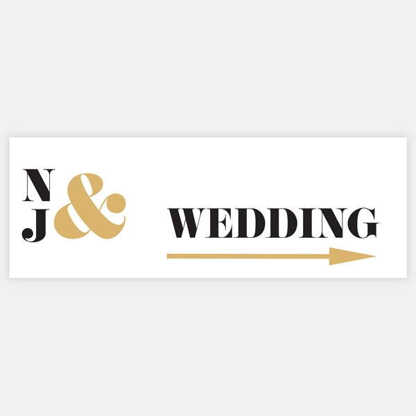 Metallic Ampersand - Metallic Arrow Wedding Sign