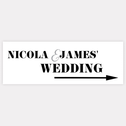 Minimalist Typography - Arrow Wedding Sign