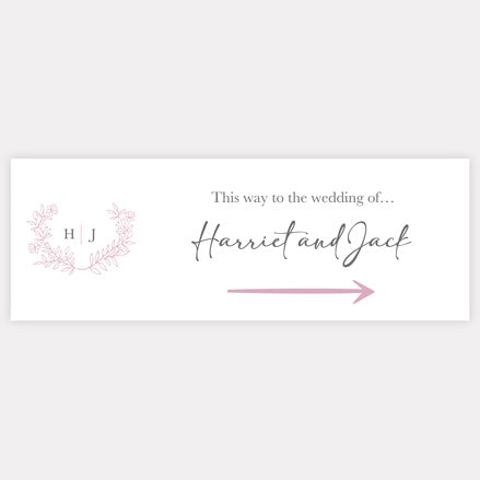 Monogram Floral Crest - Arrow Wedding Sign