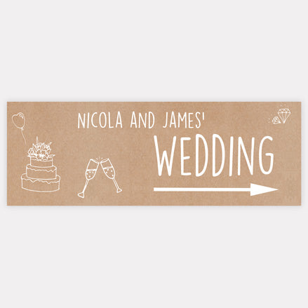 Rustic Wedding Charm - Arrow Wedding Sign