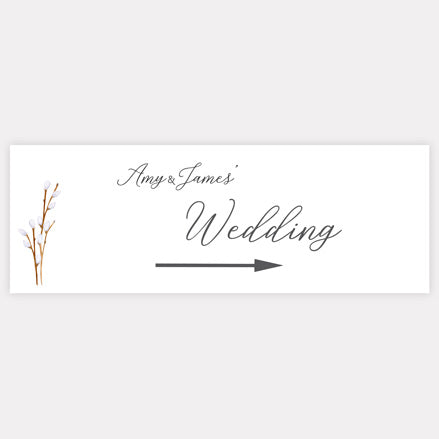 Watercolour Pussy Willow - Iridescent Arrow Wedding Sign