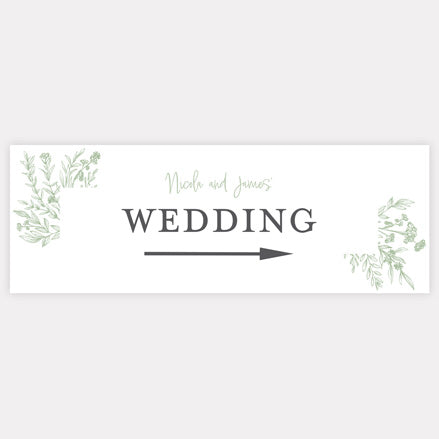 Wildflower Meadow Sketch - Iridescent Arrow Wedding Sign