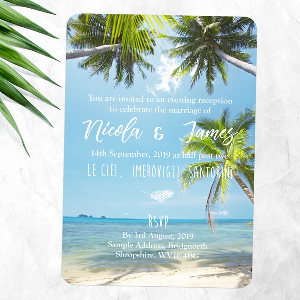 Tropical Beach Scene - Evening Invitations