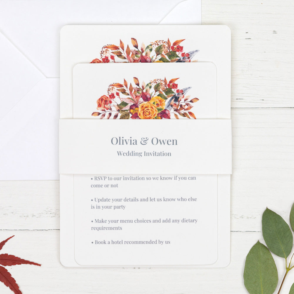 category header image Autumn Bouquet - Wedding Invitation & Information Card Suite