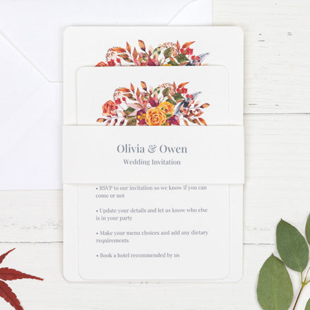 Autumn Bouquet - Wedding Invitation & Information Card Suite