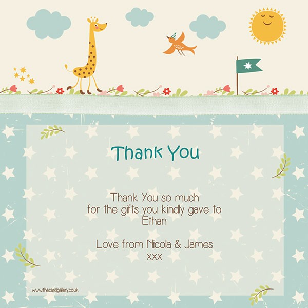 Thank You - Vintage Giraffe - Postcard - Pack of 10