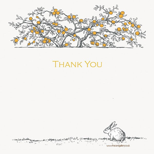 Thank You - Tree & Rabbit - Postcard - Pack of 10