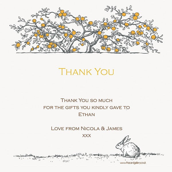 Thank You - Tree & Rabbit - Postcard - Pack of 10