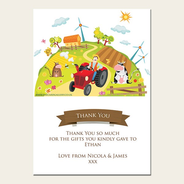 Thank You - Farm Scene - A6 Postcard - Pack of 10