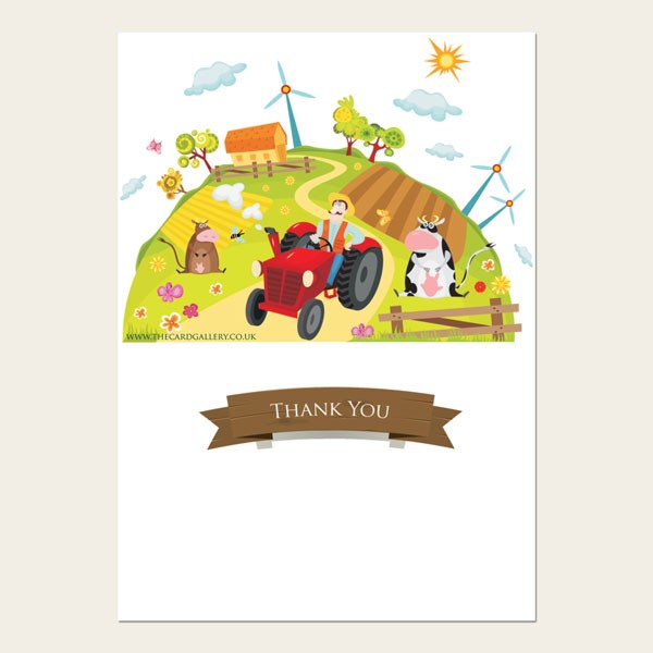 Thank You - Farm Scene - A6 Postcard - Pack of 10