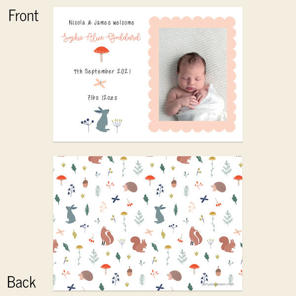Baby Announcement Cards - Whimsical Forest - Pack of 10