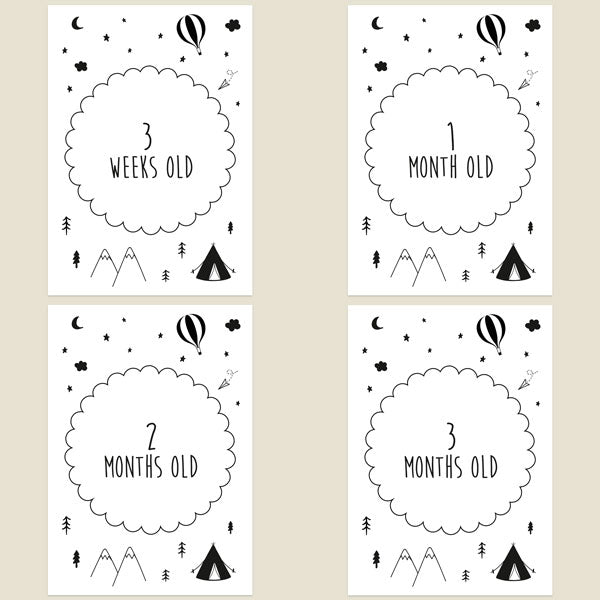 Baby Milestone Cards Ages - Pack of 17 - The Adventure Begins