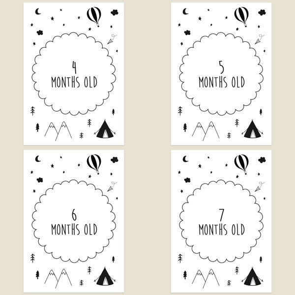 Baby Milestone Cards Ages - Pack of 17 - The Adventure Begins