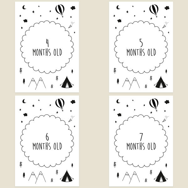 Baby Milestone Cards Ages - Pack of 17 - The Adventure Begins