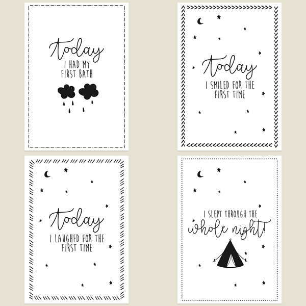 Baby Milestone Cards Phrases - Pack of 12 - The Adventure Begins