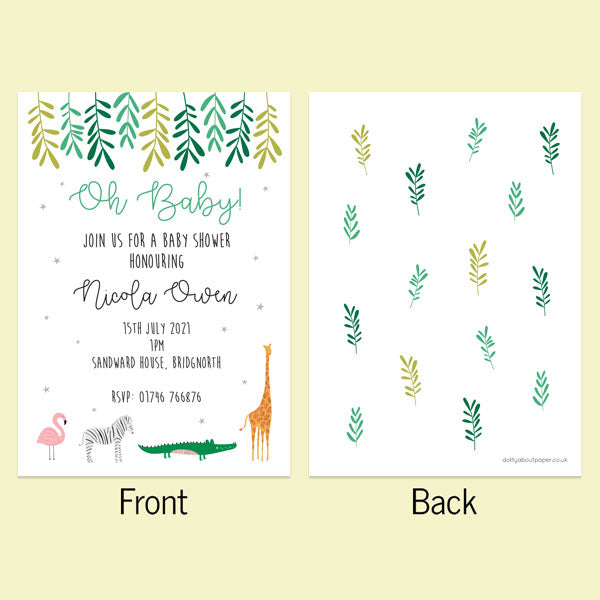 Baby Shower Invitations - Go Wild - Pack of 10