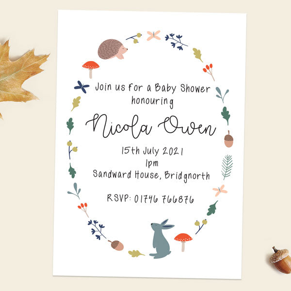 Baby Shower Invitations - Whimsical Forest - Pack of 10