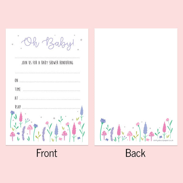 Baby Shower Invitations - Fairy Garden - Pack of 10