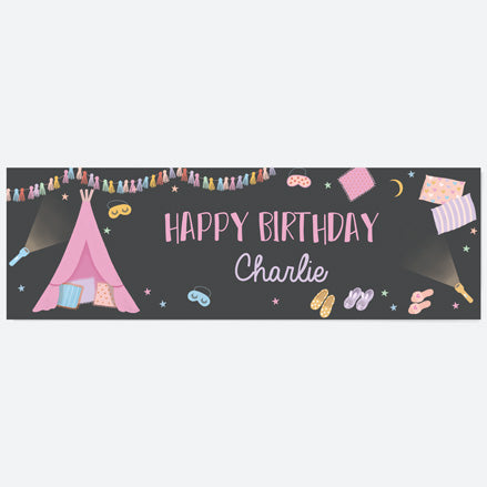 Girls Sleepover - Personalised Party Banner