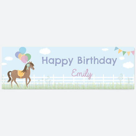 Horse Riding Stables - Personalised Party Banner