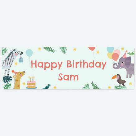 Jungle Animals - Personalised Party Banner
