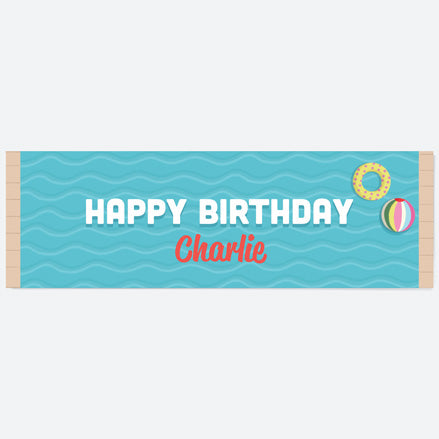 Pool Party Waves - Personalised Party Banner