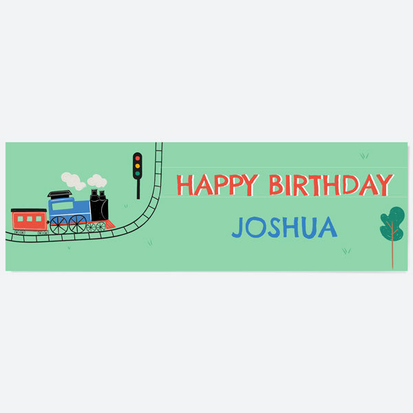 Train Track - Personalised Party Banner