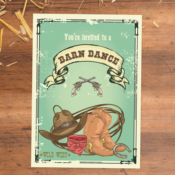 Party Invitations - Barn Dance - Pack of 10