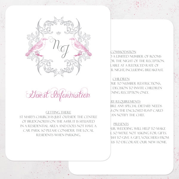 Baroque Love Birds - Boutique Evening Invitation