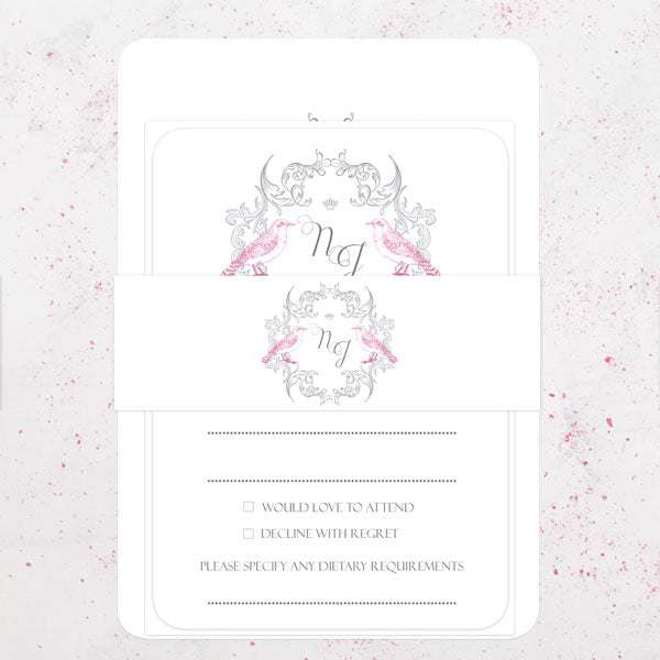 Baroque Love Birds - Boutique Wedding Invitation & RSVP