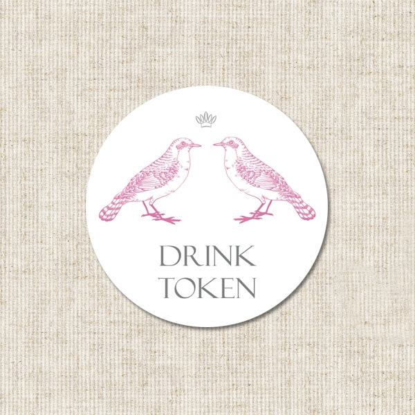 Baroque Love Birds - Drink Tokens - Pack of 30