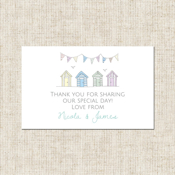 Pastel Bunting & Beach Huts - Favour Tag