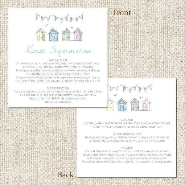 Pastel Bunting & Beach Huts Guest Information - Fast Delivery at Dotty ...