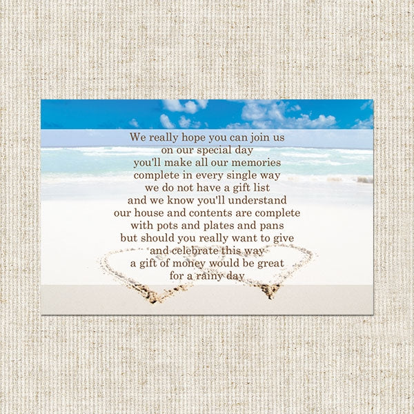 Beach Paradise Gift Poem Card