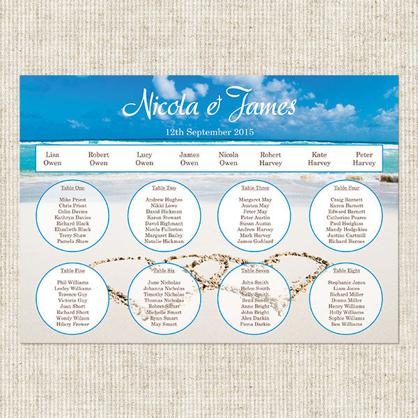 Beach Paradise Table Plan