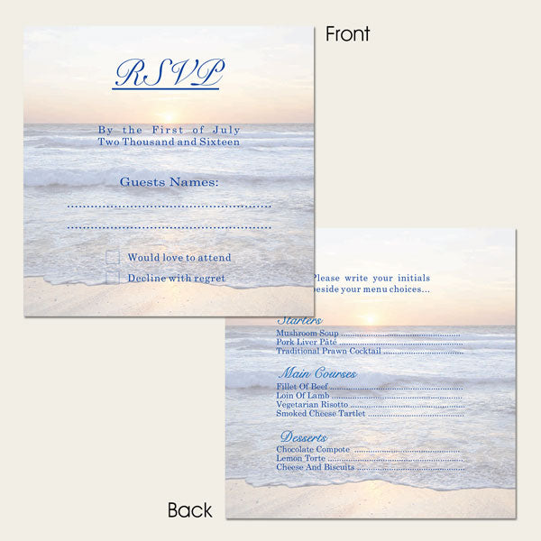 Sea Sunset - Wedding RSVP Cards