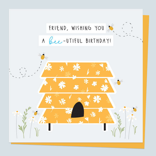 Friend Birthday Card - Honey Bee - Bee-utiful Birthday