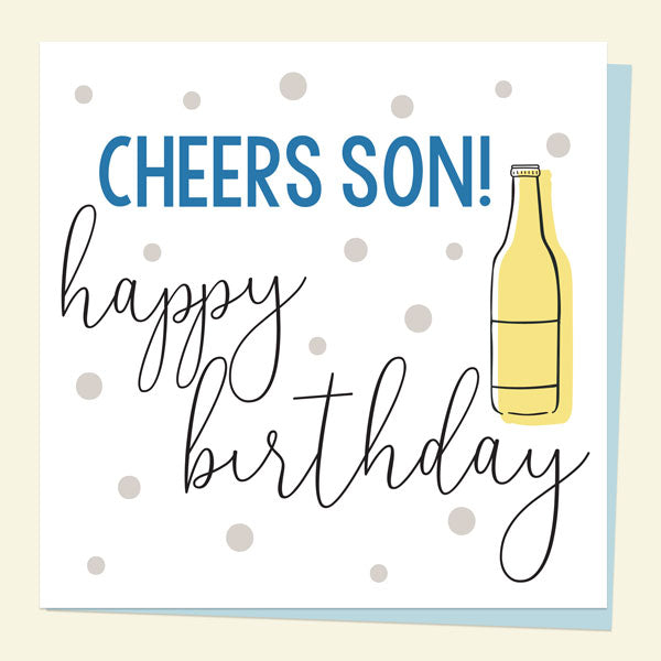 Son Birthday Card - Feeling Bright Typography - Cheers Happy Birthday