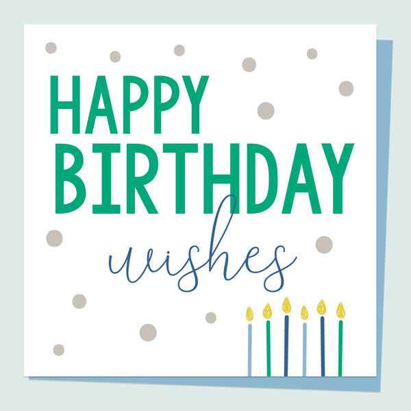 General Birthday Card - Feeling Bright Typography - Happy Birthday Candles